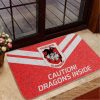 NRL St. George Illawarra Dragons Mascot Inside Red Rubber Doormat