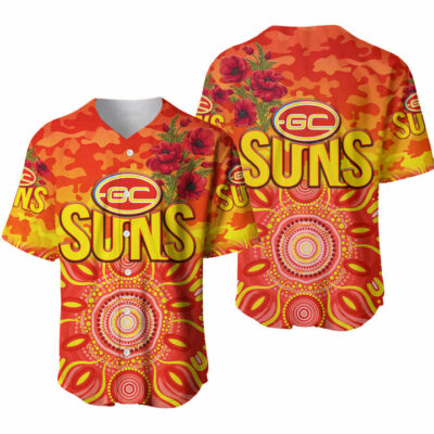 AFL Gold Coast Suns Indigenous Red Baseball Jersey