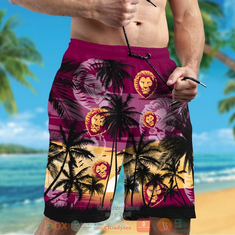 AFL Brisbane Lions Coconut Trees Men Beach Shorts