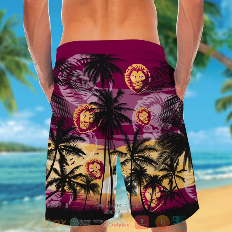 AFL Brisbane Lions Coconut Trees Men Beach Shorts