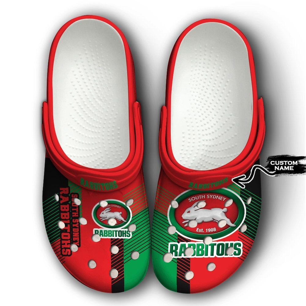 NRL South Sydney Rabbitohs Custom Name Red Green Crocs NRL South Sydney Rabbitohs Custom Name Red Green Crocs