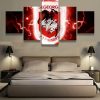 NRL St. George Illawarra Dragons Red Lightning Logo 5 Panel Canvas