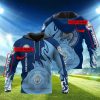 Manchester City Custom Name Flame Ball Pullover Hoodie