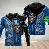 NRL Canterbury-Bankstown Bulldogs Custom Name Skull Mascot Zip Up Hoodie