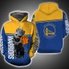 NBA Golden State Warriors Blue Yellow Baby Groot Pullover Hoodie