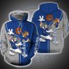NBA Golden State Warriors Blue Gray Tom And Jerry Pullover Hoodie