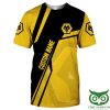 Wolverhampton Wanderers FC Custom Name Yellow Black T-Shirt