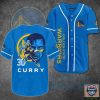 NBA Golden State Warriors Blue 30 Curry Baseball Jersey