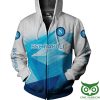 SSC Napoli Blue Hawaiian Zip Up Hoodie