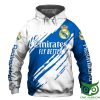 Real Madrid Hawaiian Style Blue White Pullover Hoodie