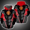 Manchester United Black Red Armor Pullover Hoodie