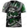 NBA Boston Celtics Custom Name Number Green Grey Skull T-Shirt