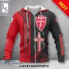 AC Monza Red Black Zip Up Hoodie