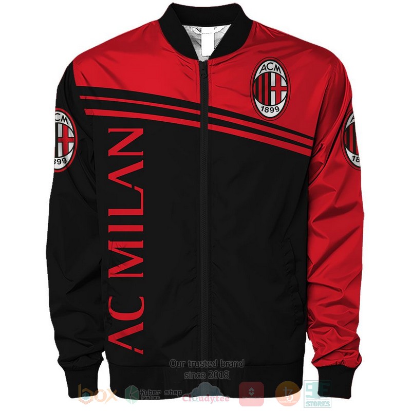 AC Milan Red Black Bomber Jacket AC Milan Red Black Bomber Jacket