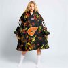 AFL Greater Western Sydney Giants Custom Name Number Black Multi Logo Fleece Oodie