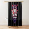 AFL Melbourne Demons Black Sugar Skull Shower Curtain