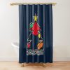 AFL Melbourne Demons Navy Blue Merry Christmas Shower Curtain