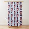AFL Melbourne Demons White Multi Sugar Skull Shower Curtain