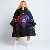 AFL Western Bulldogs Custom Name Number Black Rose Dragon Fleece Oodie