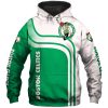 NBA Boston Celtics White Green Curves Pullover Hoodie