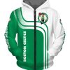 NBA Boston Celtics White Green Curves Zip Up Hoodie