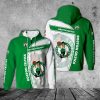 NBA Boston Celtics White Green Primary Logo Zip Up Hoodie