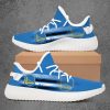 NBA Golden State Warriors White Black Blue Stripes Yeezy Boost Sneakers
