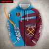 West Ham United FC Custom Name Blue Red Zip Up Hoodie