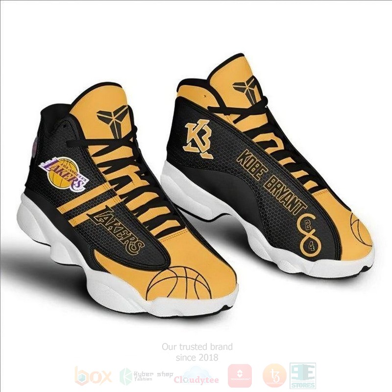NBA Los Angeles Lakers Gold Black Kobe Bryant Air Jordan 13 Shoes