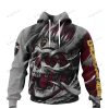 NBA Cleveland Cavaliers Custon Name Number Wine Gray Skull Pullover Hoodie