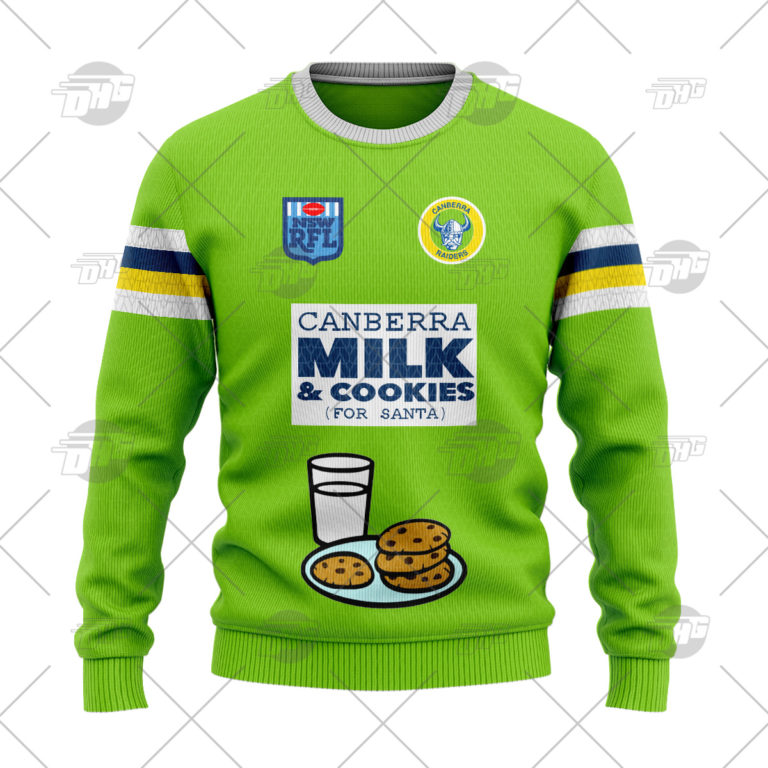 NRL Canberra Raiders Custom Name Number Knit Vintage Jersey Ugly Christmas Sweater NRL Canberra Raiders Custom Name Number Knit Vintage Jersey Ugly Christmas Sweater
