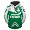 NBA Boston Celtics White Green Alternate Logo Zip Up Hoodie