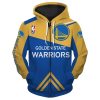 NBA Golden State Warriors Blue Yellow Zip Up Hoodie