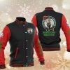 NBA Boston Celtics Black Red Baseball Jacket