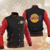 NBA Los Angeles Lakers Black Red Baseball Jacket