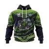 NRL Canberra Raiders Custom Name Number Indigenous Mascot Pullover Hoodie