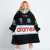 NRL Cronulla-Sutherland Sharks Custom Name Number 2023 Away Jersey Fleece Oodie