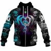 NRL Cronulla-Sutherland Sharks Custom Name Number Rose Dragon Zip Up Hoodie