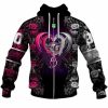 NRL Manly Warringah Sea Eagles Custom Name Number Rose Dragon Zip Up Hoodie