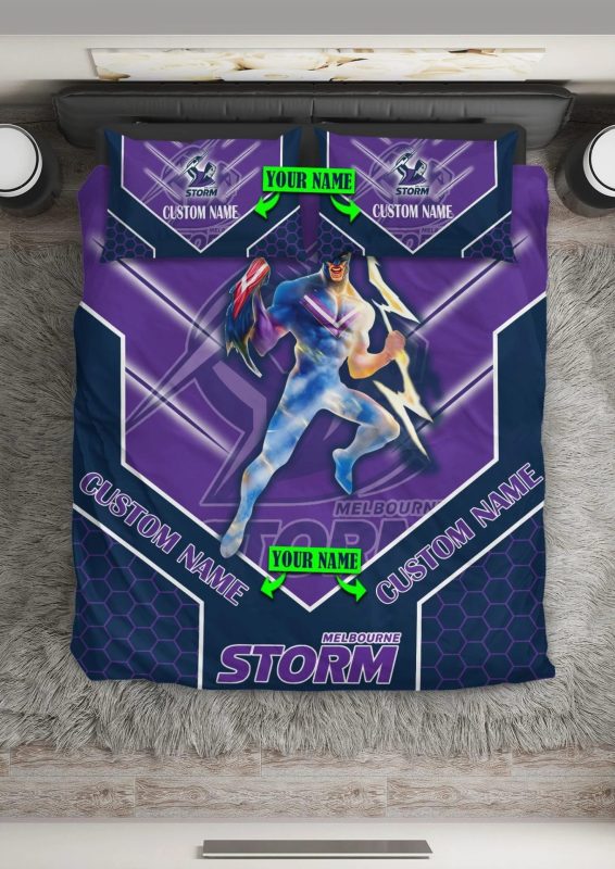 NRL Melbourne Storm Custom Name Mascot Doona Cover