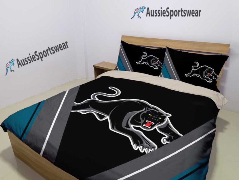 NRL Penrith Panthers Black Gray Doona Cover