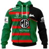 NRL South Sydney Rabbitohs Custom Name Number 2023 Mix Jersey Zip Up Hoodie