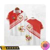 Rayo Vallecano La Liga Red White Hawaiian Shirt