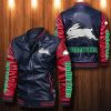 NRL South Sydney Rabbitohs Navy Blue Red Leather Bomber Jacket