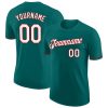 Custom Aqua White-Red T-Shirt