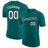 Custom Aqua White-Black T-Shirt