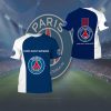 Paris Saint-Germain FC Blue White T-Shirt V3