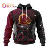 NRL Brisbane Broncos Custom Name Number MotoCross Pullover Hoodie