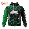 NRL South Sydney Rabbitohs Custom Name Number MotoCross Pullover Hoodie V3