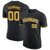 Custom Black Gold-White T-Shirt